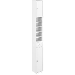 Costway - Bathroom Tall Cabinet Slim Freestanding Storage Organizer Cupboard With 2 Doors