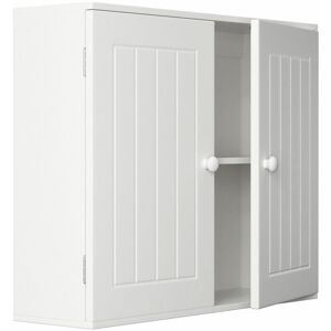 Dayplus - Bathroom Wall Cabinet Storage Cupboard 2 Layer Door Shelf Mounted mdf Organizer