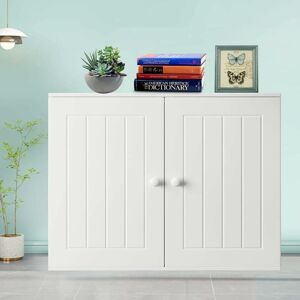 DAYPLUS Bathroom Wall Cabinets White Bathroom Storage Cabinets with 2 Doors and Adjustable Shelves