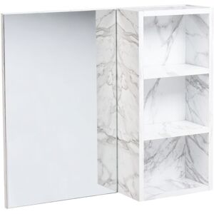 Beliani - Bathroom Wall Mounted Cabinet with Mirrored Cupboard White Marble Effect Joinville
