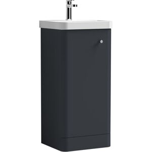 Balterley - Floor Standing 1 Door Vanity Unit with Ceramic Basin - 400mm - Dark Grey