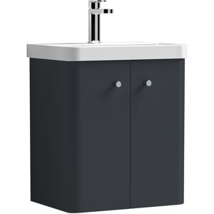 Balterley - Wall Hung 2 Door Vanity Unit with Ceramic Sink - 500mm - Dark Grey