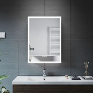 Elegant - Bathrrom Wall Cabinet Stainless steel Illuminated led Mirror, Shaver Socket, Bluetooth, Anti Fog 500x125x700mm Bathroom led Mirror
