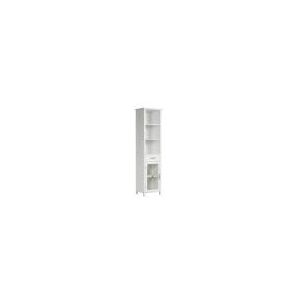 Teamson Home - Delaney Bathroom Wooden Multi Functional Linen Cabinet White 7978 With Drawer and Open Shelves