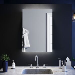 ELEGANT Space Saving & Adjustable Shelves Vertical Bathroom Mirror Cabinet Backlit Illuminated led Bathroom Storage Double Mirror 500x700mm with Shelf,