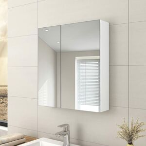 EMKE Bathroom Vanity Mirror Cabinet with Storage - Double Door Wall Mounted Storage Cupboard Aluminum Frameless Medicine Cabinet, Makeup Bathroom Wall