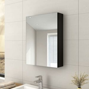 EMKE Bathroom Vanity Mirror Cabinet with Storage - Single Door Wall Mounted Storage Cupboard Aluminum Frameless Medicine Cabinet, Makeup Bathroom Wall