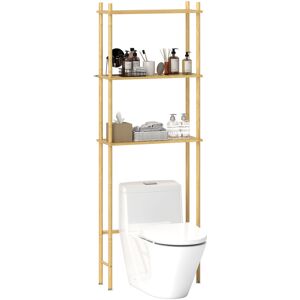 Bamboo Over Toilet Storage Unit with 3 Slatted Shelves, Natural - Homcom