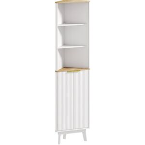 Homcom - Slim Bathroom Storage Unit, Bathroom Cabinet with Doors, White