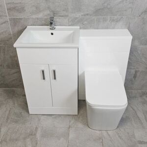 Hydros - 1050mm Bathroom Vanity Set Sink Basin and Square Style Toilet Luxury Tess, Without Tap & Waste