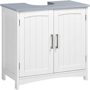 Kleankin - Pedestal Under Sink Cabinet, Bathroom Storage Vanity Unit, White