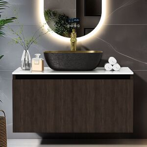 UNHO LUVODI Aluminium Bathroom Vanity With Countertop Sink Copper Faucet Set