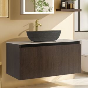 Unho - luvodi Aluminium Bathroom Vanity With Countertop Sink Copper Faucet Set