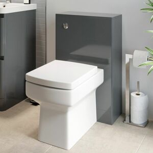 Regis Modern Bathroom Toilet Unit Concealed Cistern Royan wc btw Soft Close Seat Grey