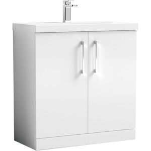 Nuie - Arno Floor Standing 2-Door Vanity Unit with Basin-1 800mm Wide - Gloss White