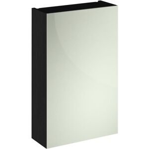 Vasari - Nuie Athena 1-Door Mirrored Bathroom Cabinet 715mm h x 450mm w - Charcoal Black Woodgrain
