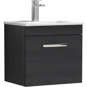 Vasari - Nuie Athena Wall Hung 1-Drawer Vanity Unit with Basin-2 500mm Wide - Charcoal Black