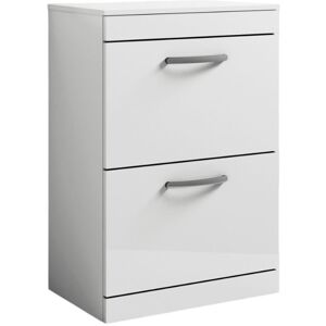 Nuie Athena Floor Standing 2-Drawer Vanity Unit and Worktop 800mm Wide - Gloss White