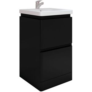 Rak Ceramics - rak Resort Floor Standing 2-Drawer Vanity Unit with Basin 500mm Wide - Matt Black