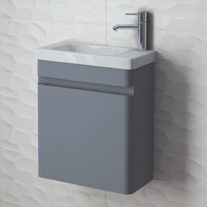 Rak Ceramics - rak Resort Wall Hung Cloakroom Vanity Unit with rh Basin 450mm Wide - Matt Grey