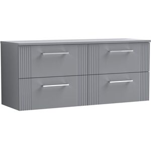 Balterley - Retro 4 Drawer Wall Hung Vanity Unit with Colour Coordinating Worktop - 1200mm - Satin Grey