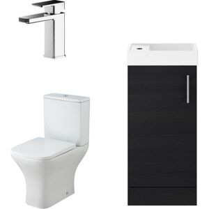 Balterley - Cloakroom Suite -Floor Standing Vanity Unit, Tap and Toilet -Charcoal Black