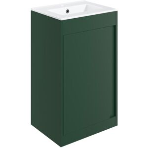 Helsinki Floor Standing 1-Door Vanity Unit with Basin 510mm Wide - Matt Conifer Green - Signature