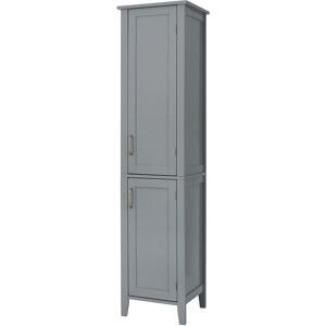 Teamson Home Bathroom Tall Column Cabinet, Wooden Cabinet with 2 Doors, Bathroom Furniture, Bathroom Storage, Grey, 33 x 38 x 159.2 (cm)