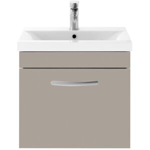 Nuie - Athena Wall Hung 1-Drawer Vanity Unit with Basin-1 600mm Wide - Gloss White