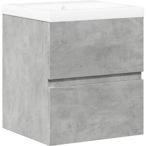 2 Piece Bathroom Furniture Set Concrete Grey Engineered Wood vidaXL