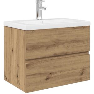 Sink Cabinet with Built-in Basin and Faucet Artisan Oak vidaXL