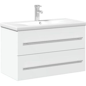 Bathroom Sink Cabinet with Built-in Basin White vidaXL