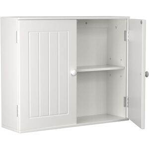 Dayplus - Wall Mounted Cabinet Floating Wall Shelf Storage Unit Cupboard 2 Door White Home