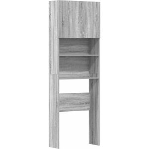 Washing Machine Cabinet Grey Sonoma 64x24x190 cm Engineered Wood Vidaxl