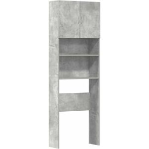 Washing Machine Cabinet Concrete Grey 64x24x190 cm Engineered Wood Vidaxl