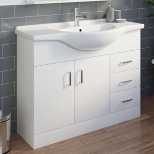 Essence - Gloss White Bathroom Vanity Unit and Basin Sink 1050mm with Misi Tap & Waste Essence - Gloss White Bathroom Vanity Unit and Basin Sink 1050mm with Misi Tap & Waste