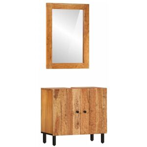 2 Piece Bathroom Cabinet Set Solid Wood Acacia vidaXL 2 Piece Bathroom Cabinet Set Solid Wood Acacia vidaXL