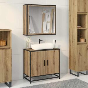 Bathroom Furniture Set 2 pcs Artisan Oak Engineered Wood vidaXL Bathroom Furniture Set 2 pcs Artisan Oak Engineered Wood vidaXL