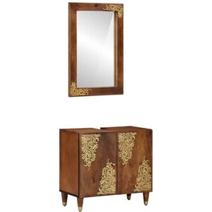 Bathroom Furniture Set Wall-mounted 2 pcs Brown 62 x 33 x 58 cm Vidaxl Bathroom Furniture Set Wall-mounted 2 pcs Brown 62 x 33 x 58 cm Vidaxl