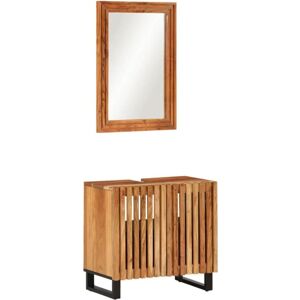 2 Piece Bathroom Furniture Set Solid Wood Acacia vidaXL 2 Piece Bathroom Furniture Set Solid Wood Acacia vidaXL