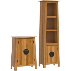 2 Piece Bathroom Furniture Set Solid Wood Pine vidaXL 2 Piece Bathroom Furniture Set Solid Wood Pine vidaXL