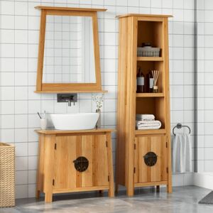 2 Piece Bathroom Furniture Set Solid Wood Pine vidaXL 2 Piece Bathroom Furniture Set Solid Wood Pine vidaXL
