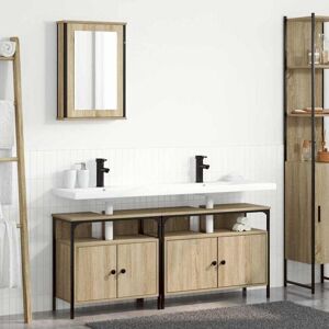 Bathroom Furniture Set with Shelf 3 pcs Brown 80 x 30 x 60 cm Vidaxl Bathroom Furniture Set with Shelf 3 pcs Brown 80 x 30 x 60 cm Vidaxl
