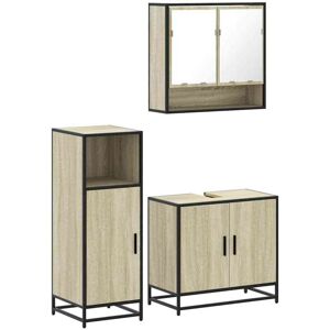 Vidaxl - 3 Piece Bathroom Furniture Set Sonoma Oak Engineered Wood Vidaxl - 3 Piece Bathroom Furniture Set Sonoma Oak Engineered Wood