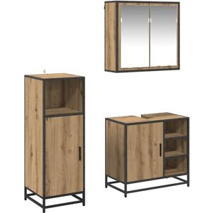 Bathroom Furniture Set 3 pcs Artisan oak Engineered wood vidaXL Bathroom Furniture Set 3 pcs Artisan oak Engineered wood vidaXL