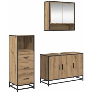 Bathroom Furniture Set 3 pcs Artisan oak Engineered wood vidaXL Bathroom Furniture Set 3 pcs Artisan oak Engineered wood vidaXL