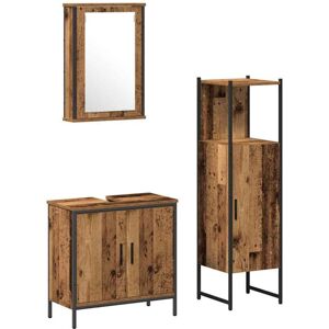 Vidaxl - Bathroom Furniture Set with Door 3 pcs Brown 33 x 33 x 120.5 cm Vidaxl - Bathroom Furniture Set with Door 3 pcs Brown 33 x 33 x 120.5 cm