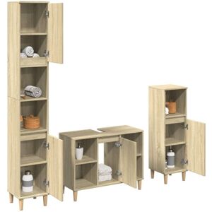 vidaXL Sonoma Oak 3-Piece Bathroom Furniture Set - Bathroom Furniture Set vidaXL Sonoma Oak 3-Piece Bathroom Furniture Set - Bathroom Furniture Set