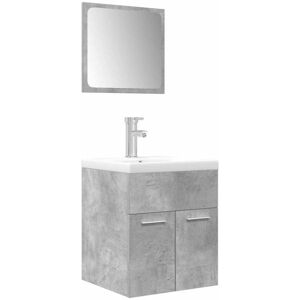 3 Piece Bathroom Furniture Set Concrete Grey Engineered Wood vidaXL 3 Piece Bathroom Furniture Set Concrete Grey Engineered Wood vidaXL