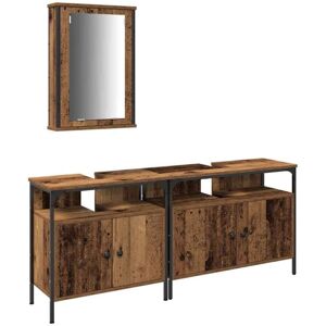 Vidaxl - Bathroom Sink Cabinet with Built-in Basin Old Wood Engineered Wood Vidaxl - Bathroom Sink Cabinet with Built-in Basin Old Wood Engineered Wood